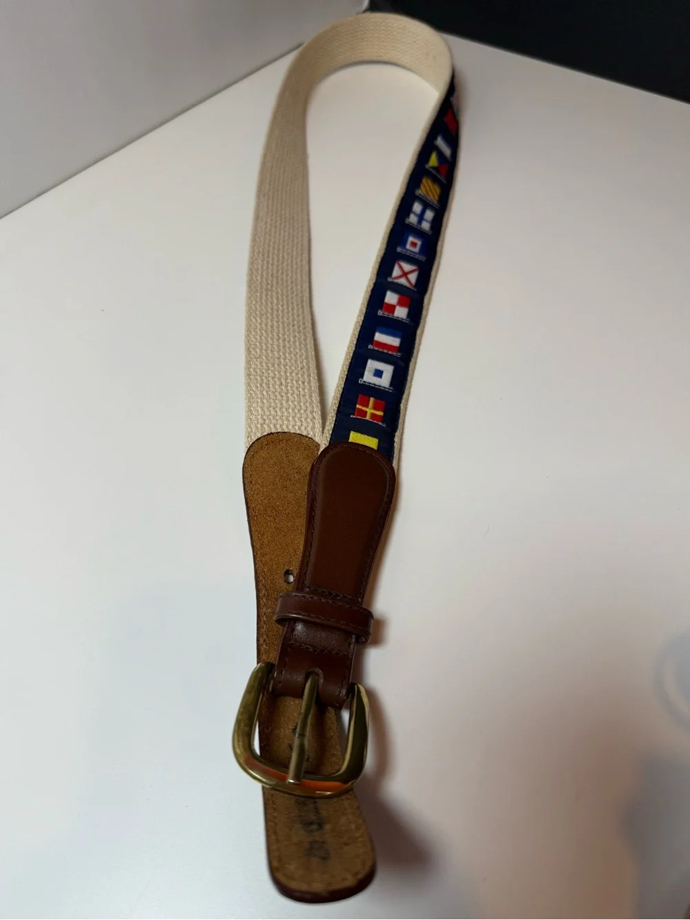 Canterbury Nautical Signal Flag Leather Belt Size 38